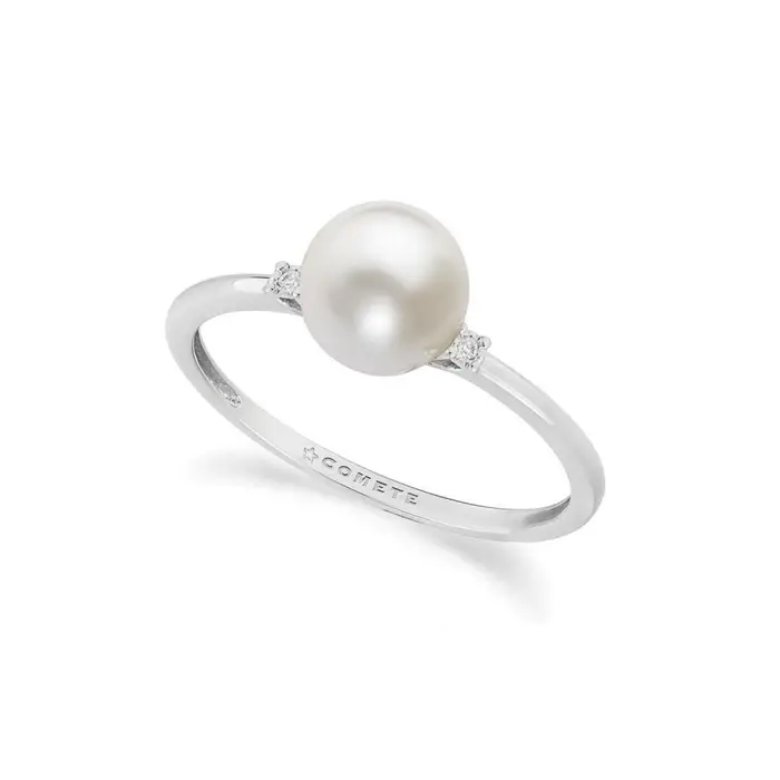 Anello Donna In Oro Bianco 750‰ Con Diamanti - Comete Gioielli