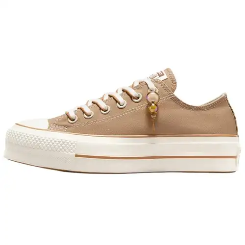 Converse Chuck Taylor All Star Lift Low Khaki Charm Sneakers da Donna Marroni Bianchi A11619C