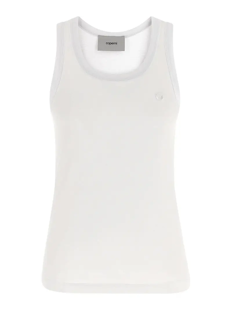 Coperni Canotta con ricamo logo Bianco