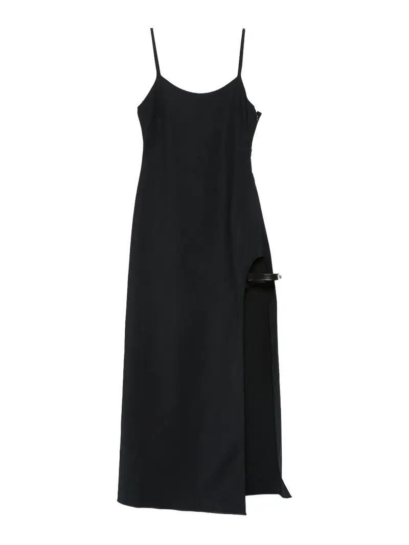 Coperni Vestito midi con fessura laterale Nero