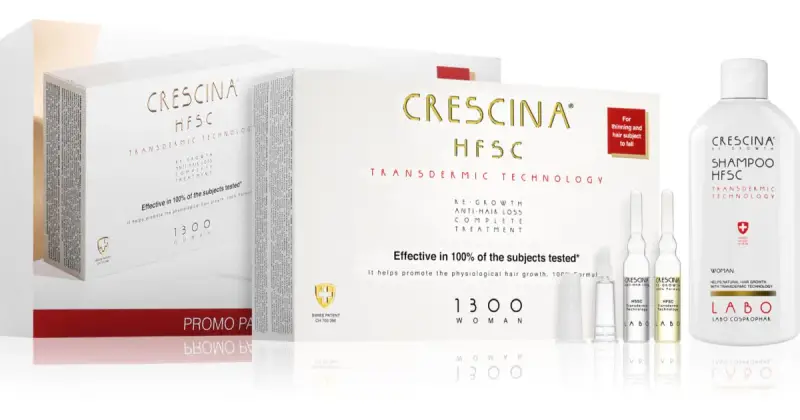 Crescina Transdermic 1300 Re-Growth and Anti-Hair Loss Trattamento per la crescita contro la perdita dei capelli da donna confezione