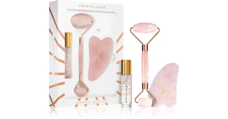 Crystallove Rose Quartz Beauty Set kit per la cura del viso