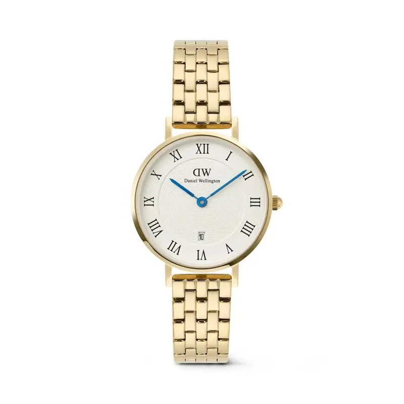 Daniel Wellington Orologio da donna Petite 28 Roman Numerals Date 5-Link YG
