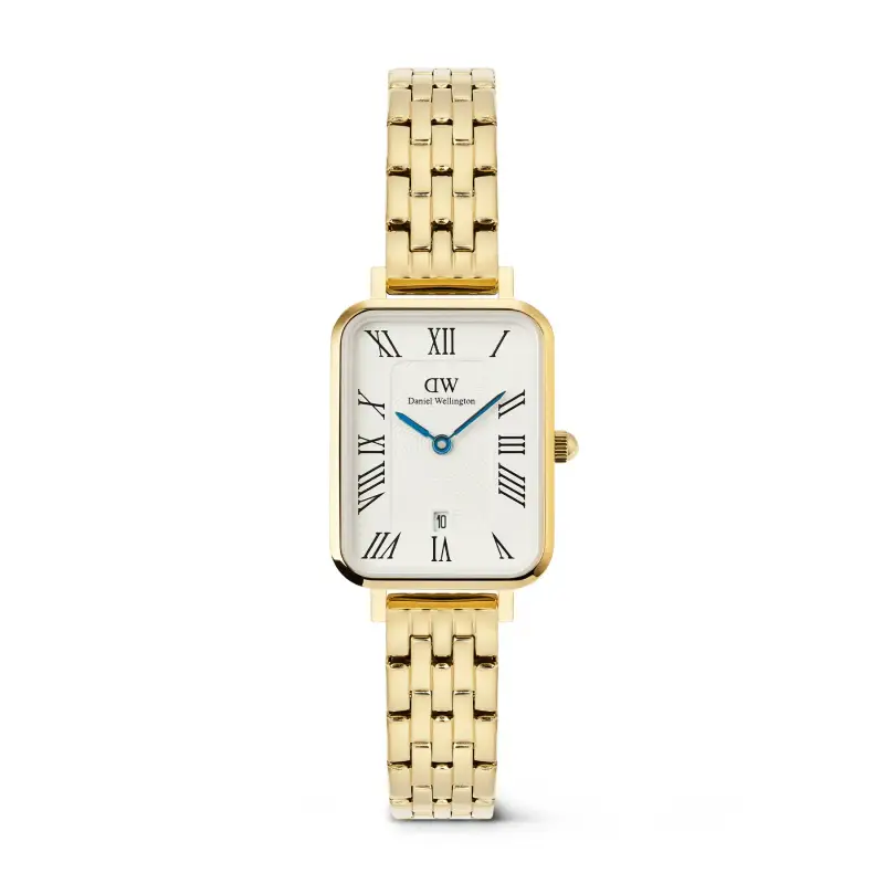 Daniel Wellington Orologio da donna Quadro Roman Numerals Date 5-link