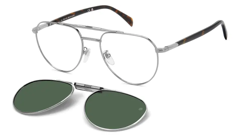 DAVID BECKHAM Uomo DB 1238/C 31Z/UC Montature da vista Metallo Rutenio Verde Pilot Polarizzata