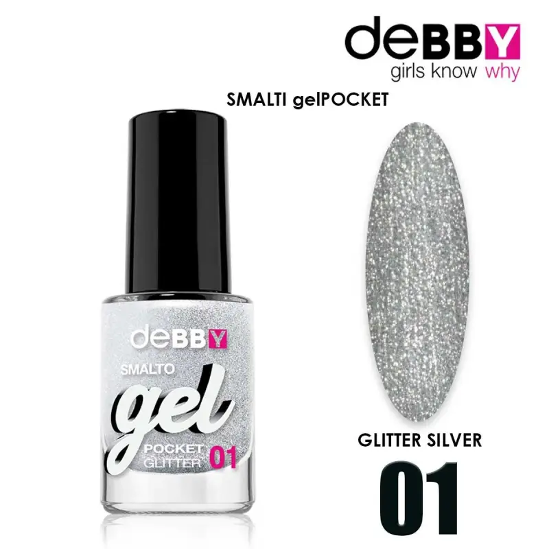 Debby smalto gel pocket 01 glitter silver