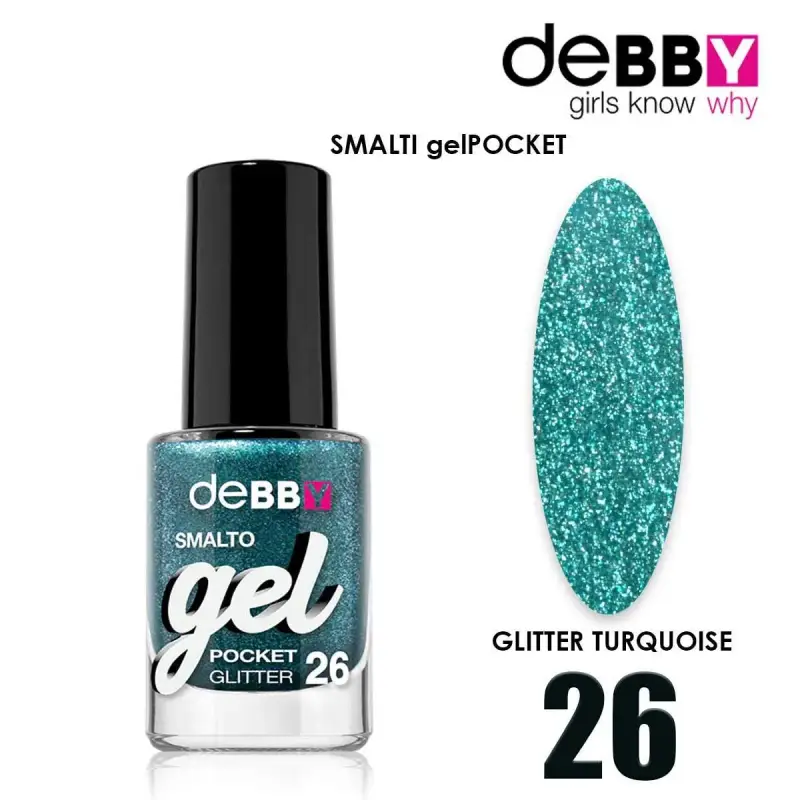 Debby smalto gel pocket 26 glitter turquoise