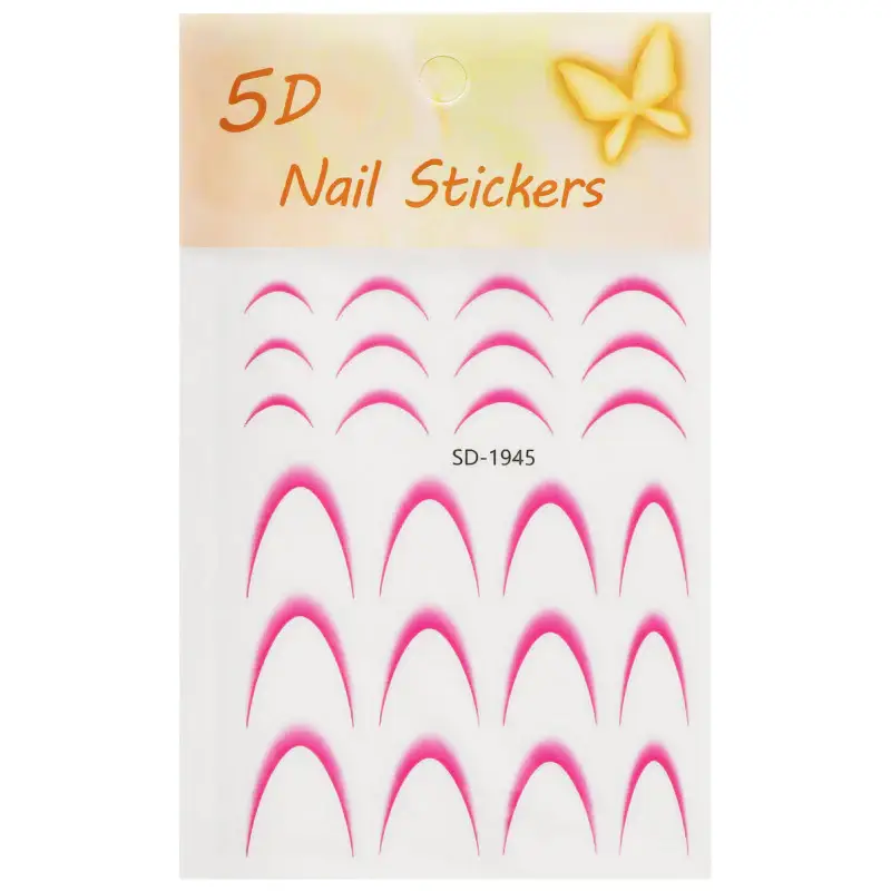 Deni carte Adesivi autoadesivi per french manicure, vari colori rosa