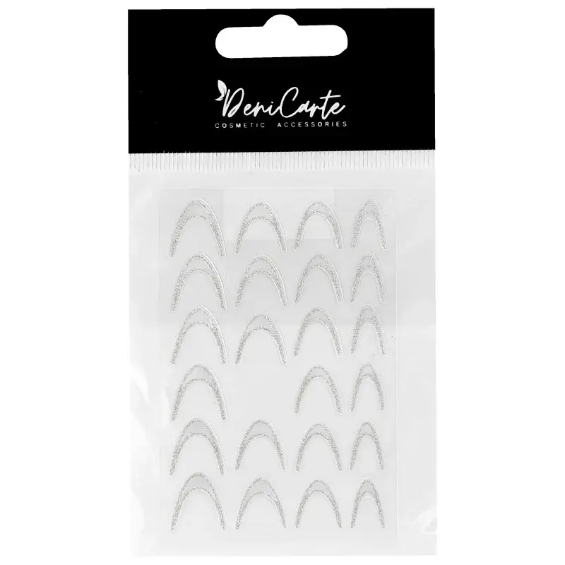 Deni carte Adesivi per unghie glitterati - French argento