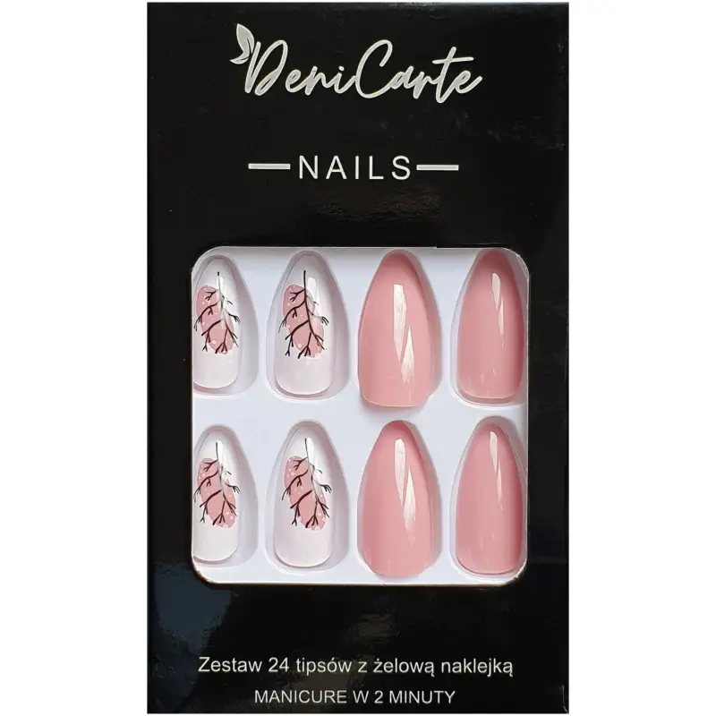 Deni carte Nails - Tips - Unghie artificiali, set da 24 pezzi, Vari modelli Marmo verde oro | Marmo verde e oro