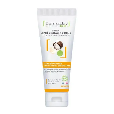 Dermaclay Trattamento Riparatore Bio Capelli Molto Secchi, Ricci, Danneggiati Karité Cocco Aloe Vera 200ml