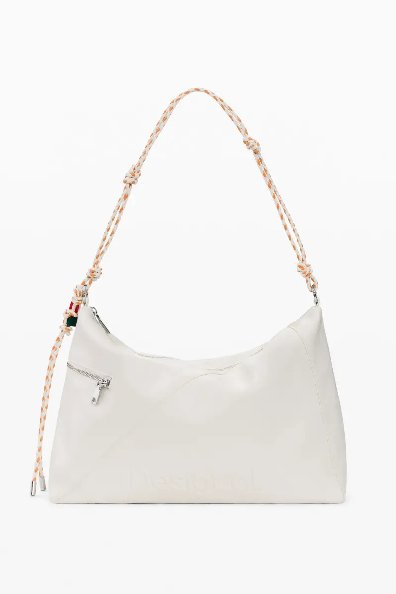 Borsa a Spalla Donna Bianca Logo Bianco