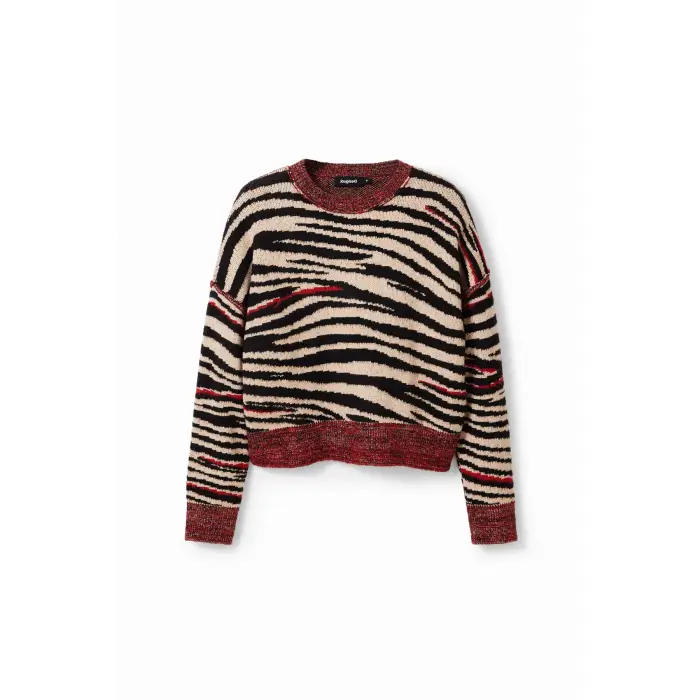 Maglione oversize zebrato da donna Desigual Multicolore