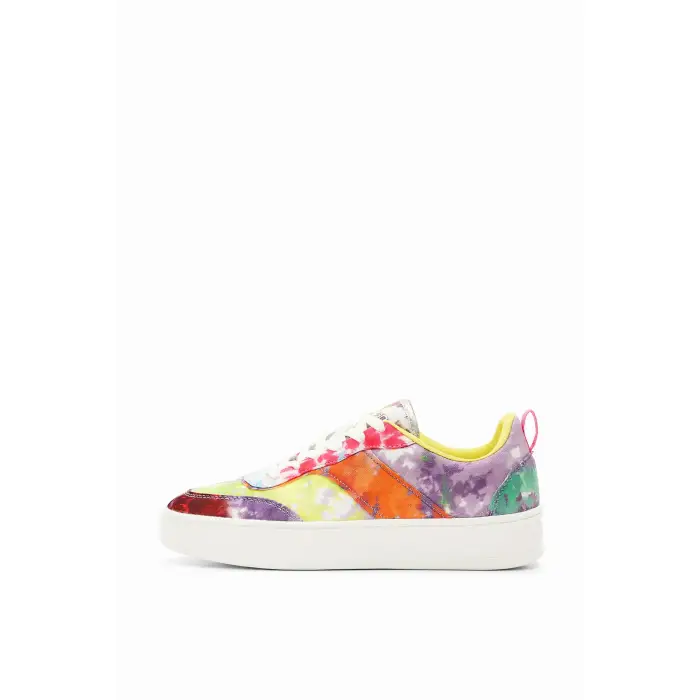 Scarpe da basket con plateau da donna Desigual Patchwork Multicolore