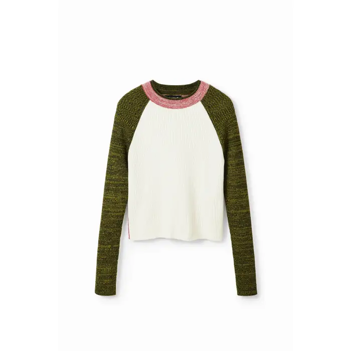 T-shirt in tessuto a coste Desigual Blanc