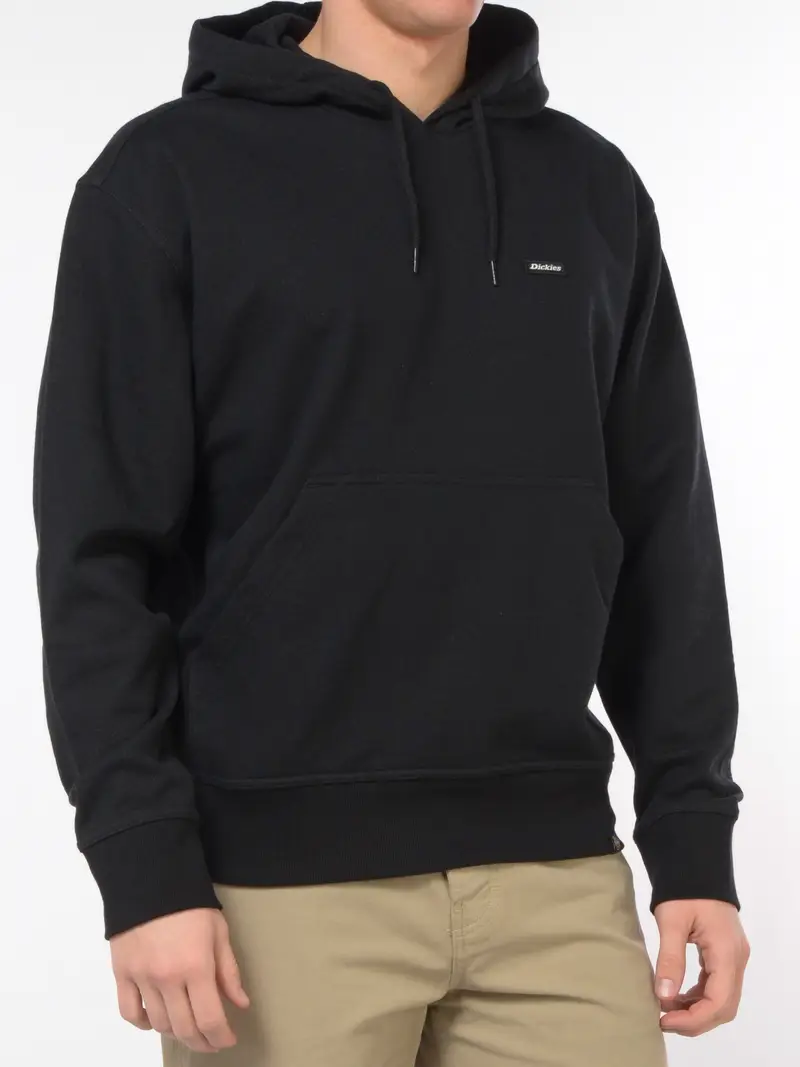DICKIES felpa da uomo con cappuccio e tasca NERO