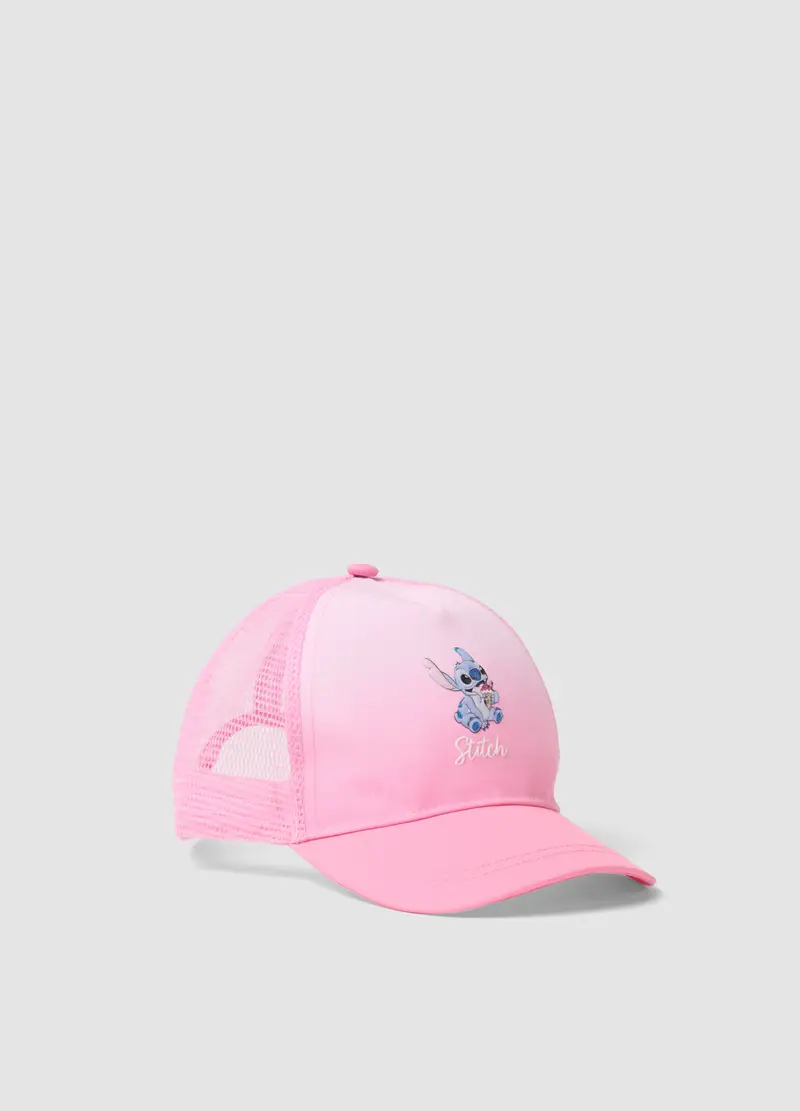 Disney Cappello Da Baseball Rosa Da Bambina Con Dettagli In Rete E Stitch, Rosa