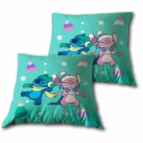 Disney Cuscino Stitch & Ange (x2) Vert