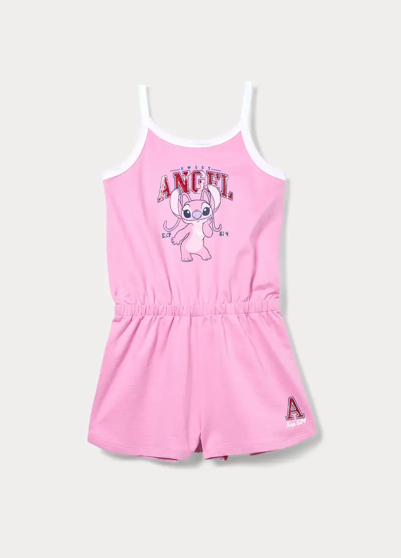 Disney Tuta In French Terry Di Puro Cotone Bambina, Rosa pastello