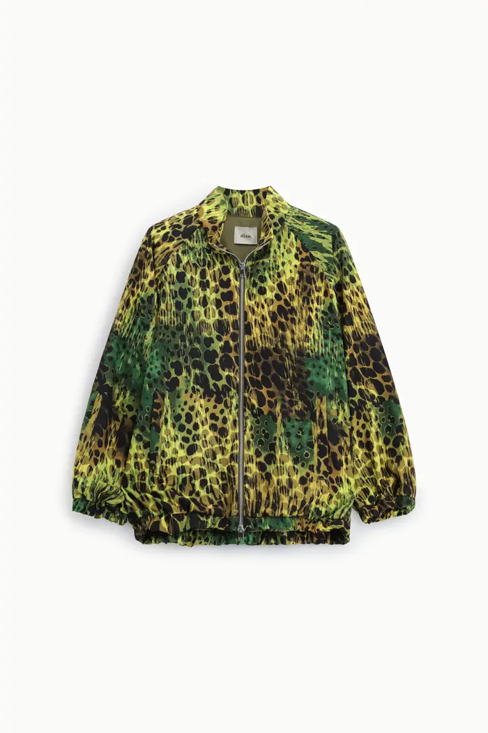 Dixie Bomber con stampa animalier e zip frontale