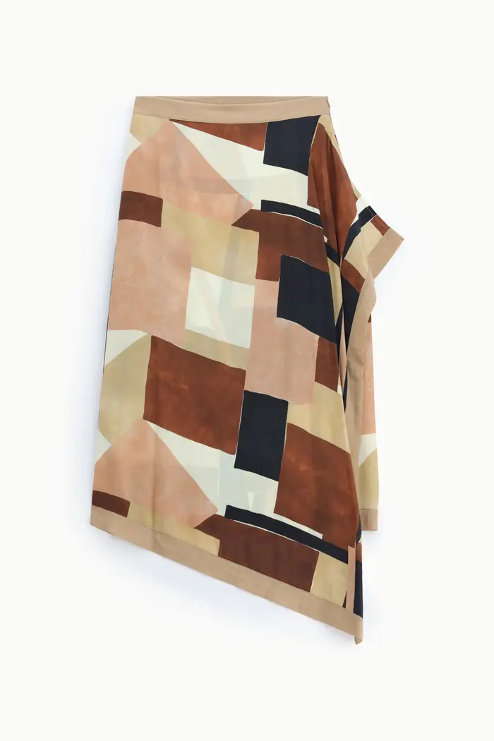 Dixie Gonna midi asimmetrica con stampa geometrica