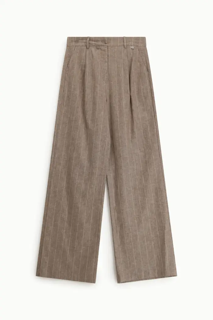 Pantaloni palazzo a righe con vita alta