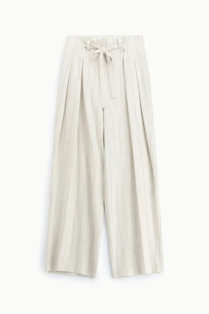 Dixie Pantaloni palazzo a righe vita alta con cintura