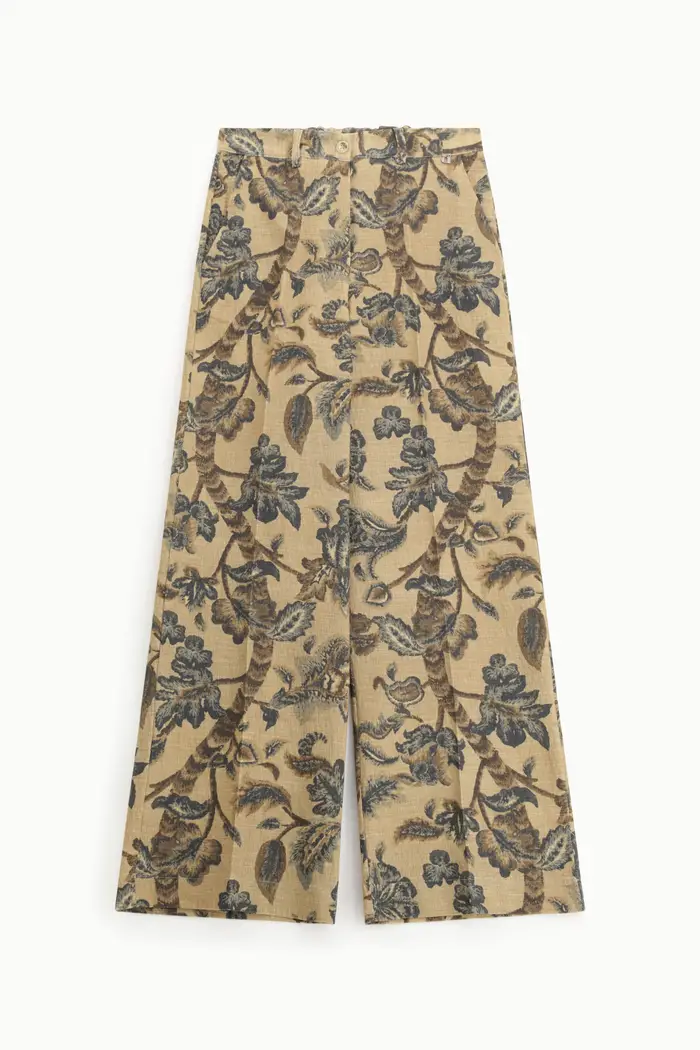 Dixie Pantaloni palazzo fantasia floreale vita alta