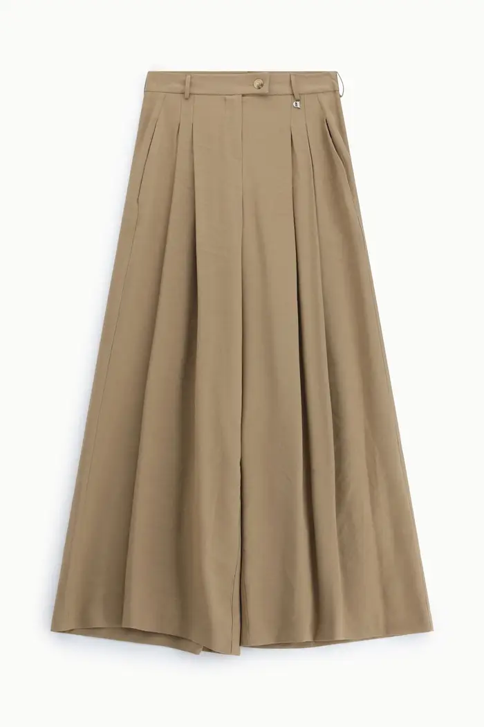 Dixie Pantaloni palazzo vita alta con pince frontali