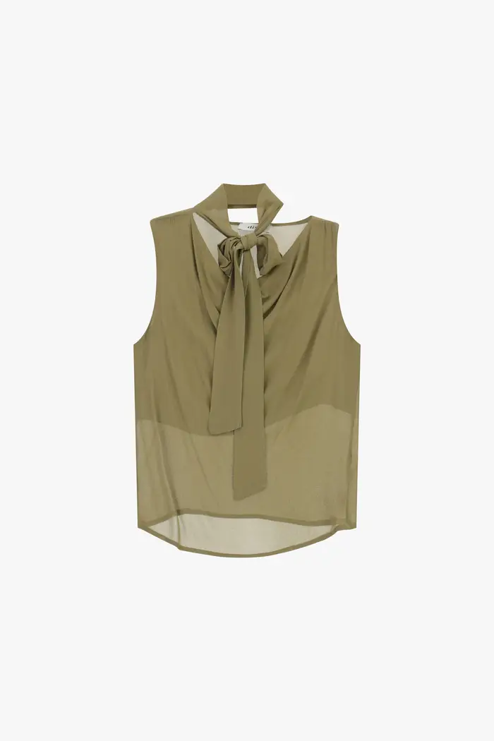 Dixie Top senza maniche con fiocco al collo