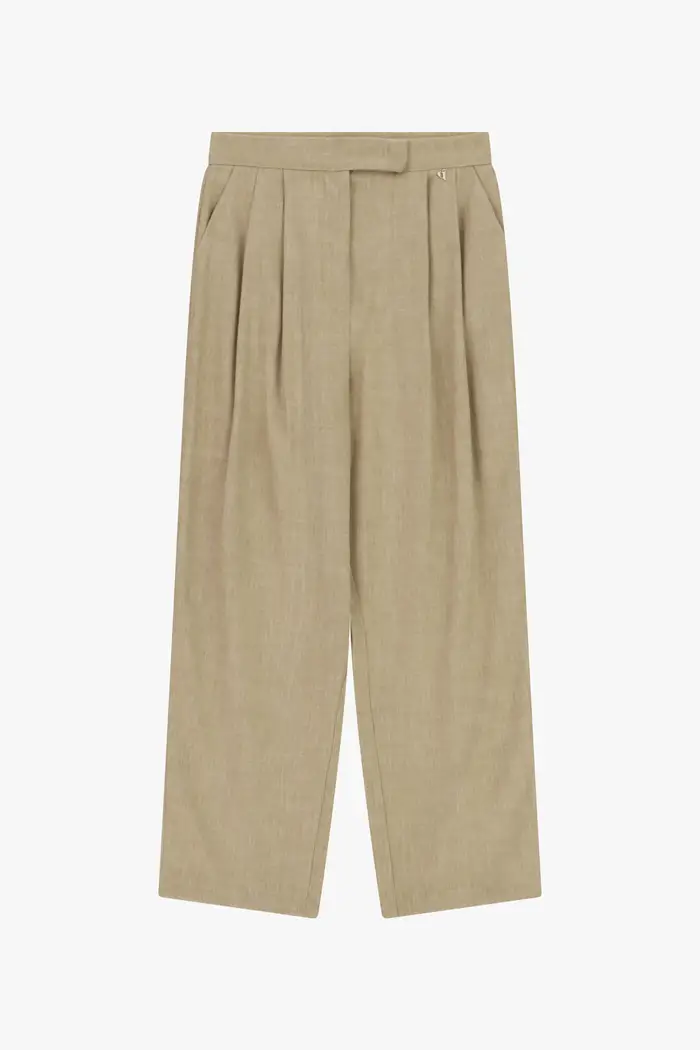 Dixie Trousers palazzo a vita alta con pinces e tasche laterali