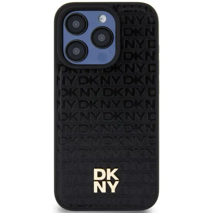 DKNY Cover per smartphone iPhone 15 Pro Max 6 7 Monogram Pattern Noir