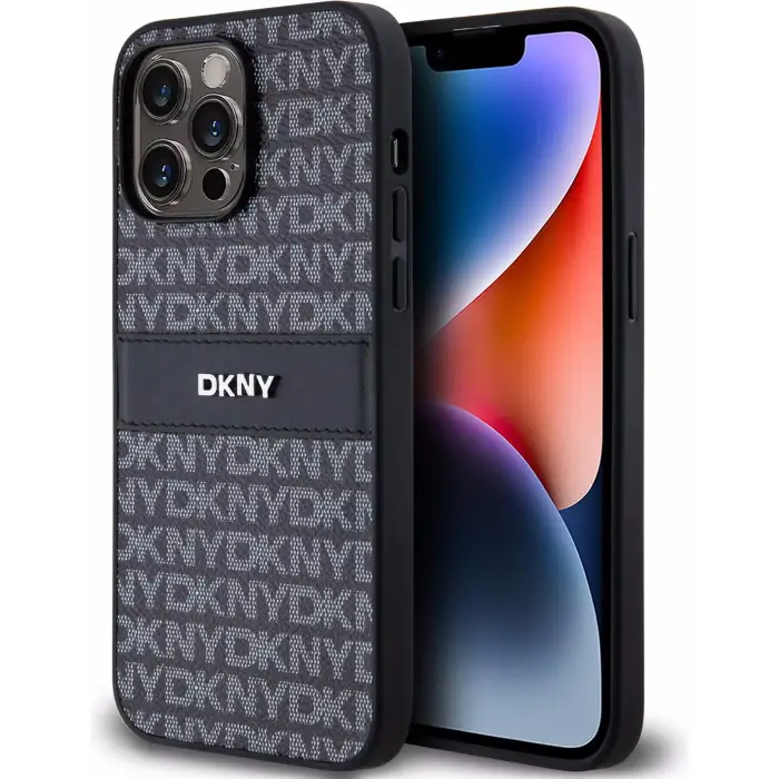 DKNY Custodia in pelle per smartphone iPhone 15 Pro Max 6 7 Noir