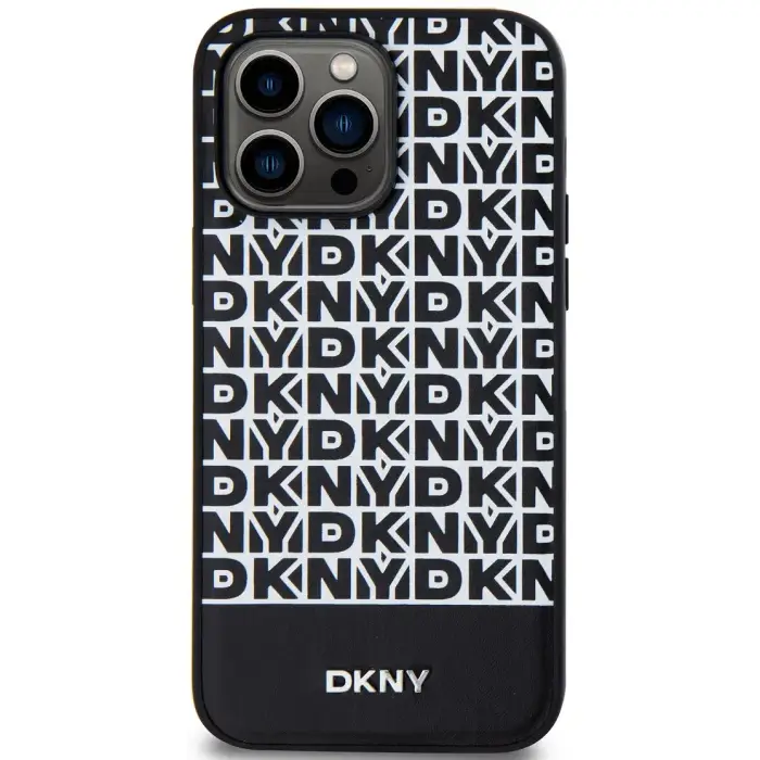DKNY Custodia per smartphone stampata iPhone 15 Pro Max 6 7 Noir