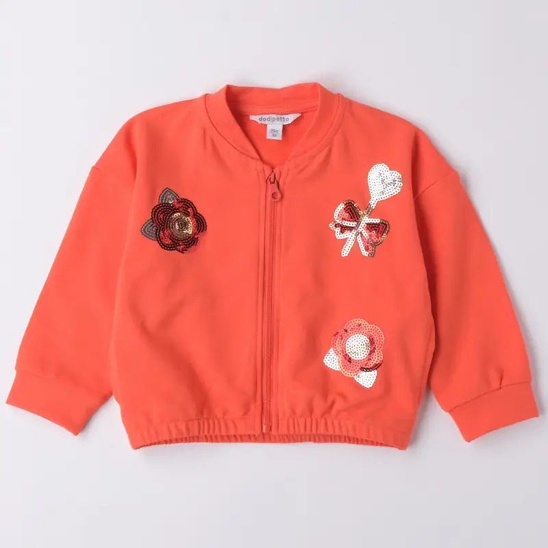 Dodipetto Felpa aperta full zip 5 6201 per neonata coral