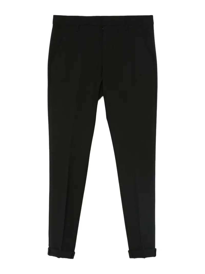 Dondup Pantaloni Di Lana Con Risvolto Nero
