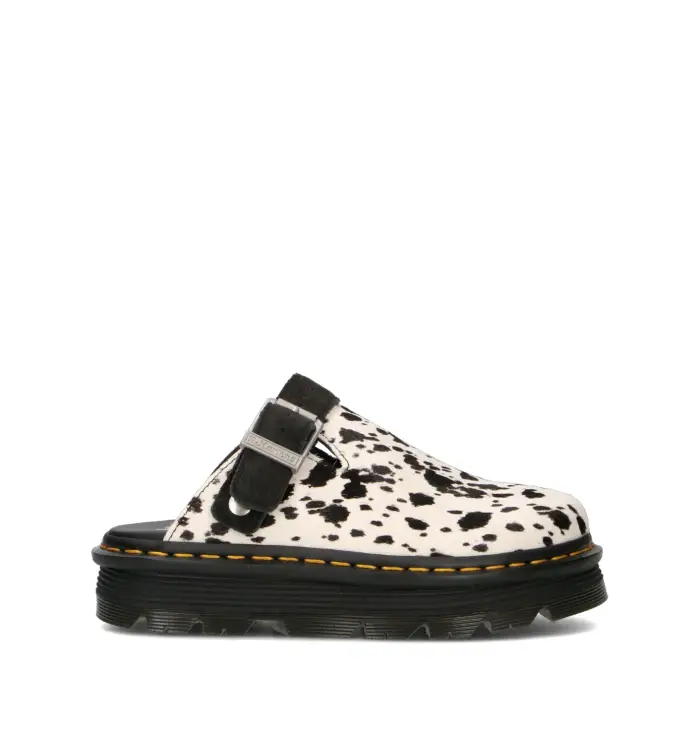 DR MARTENS Sabot donna bianca/nera in cavallino Vario