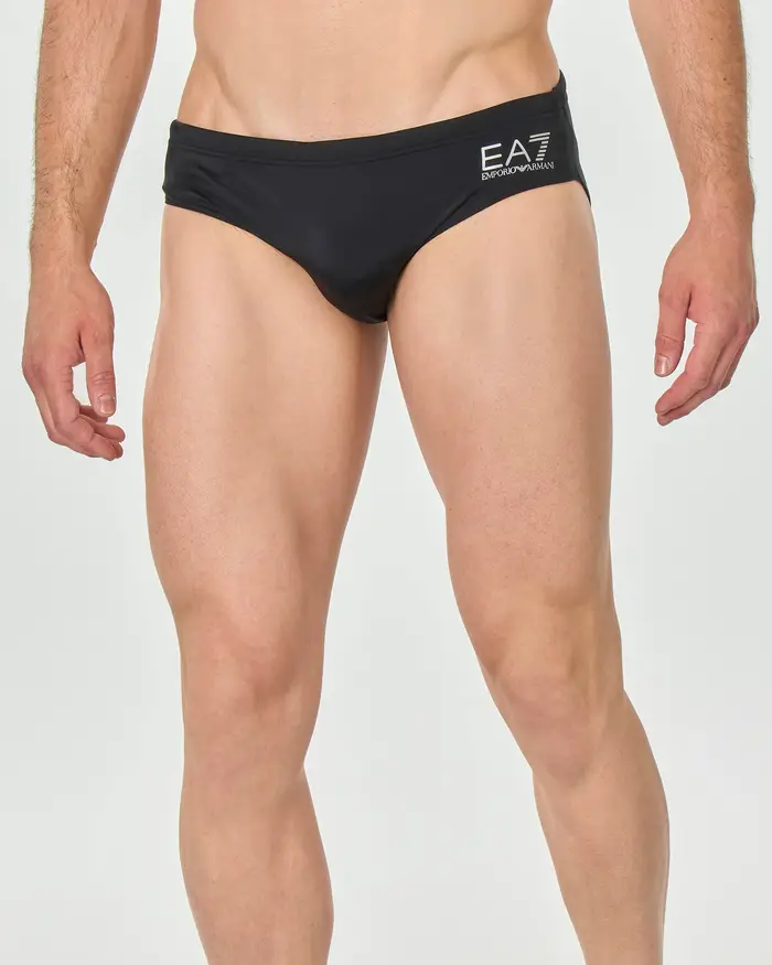 Costume slip nero in tessuto stretch