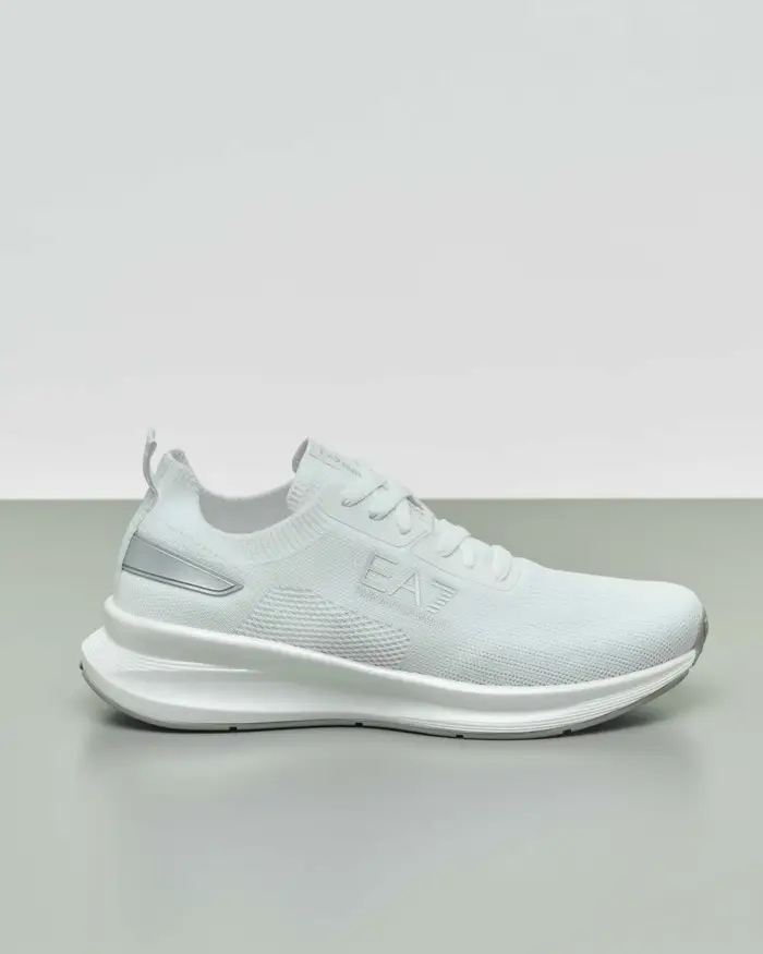 Sneakers running bianche in mesh