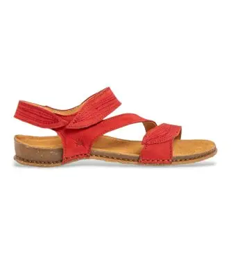 per donna 258101281005_008 Sandali in pelle rossa N5810 (42), Rosso, Basso, Velcro, Casual