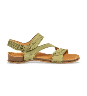El Naturalista per donna 2581012G1005_0G3 Sandali Panglao in pelle verde N5810, Basso, Velcro, Casual