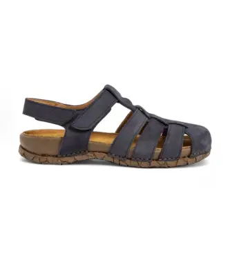 unisex 2586211NF005_0B0 Sandali in pelle N5862 Tabernas blu scuro (46), Basso, Velcro, Casual, Navy