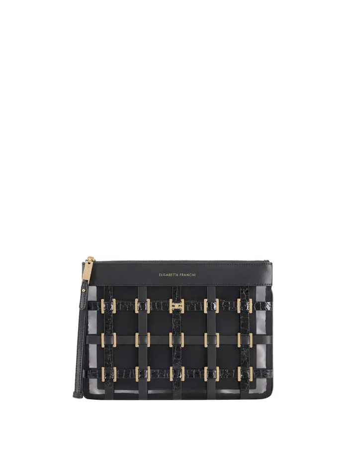 borsa pochette elisabetta franchi da donna - nero