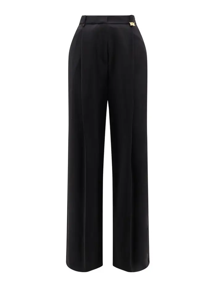Elisabetta Franchi Pantaloni Essentials In Tessuto Stretch Nero