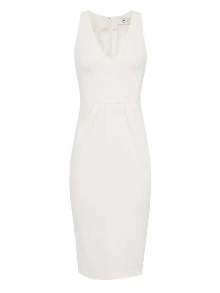 vestito midi elisabetta franchi da donna - avorio