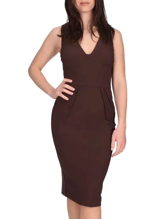 vestito midi elisabetta franchi da donna - cacao Marrone