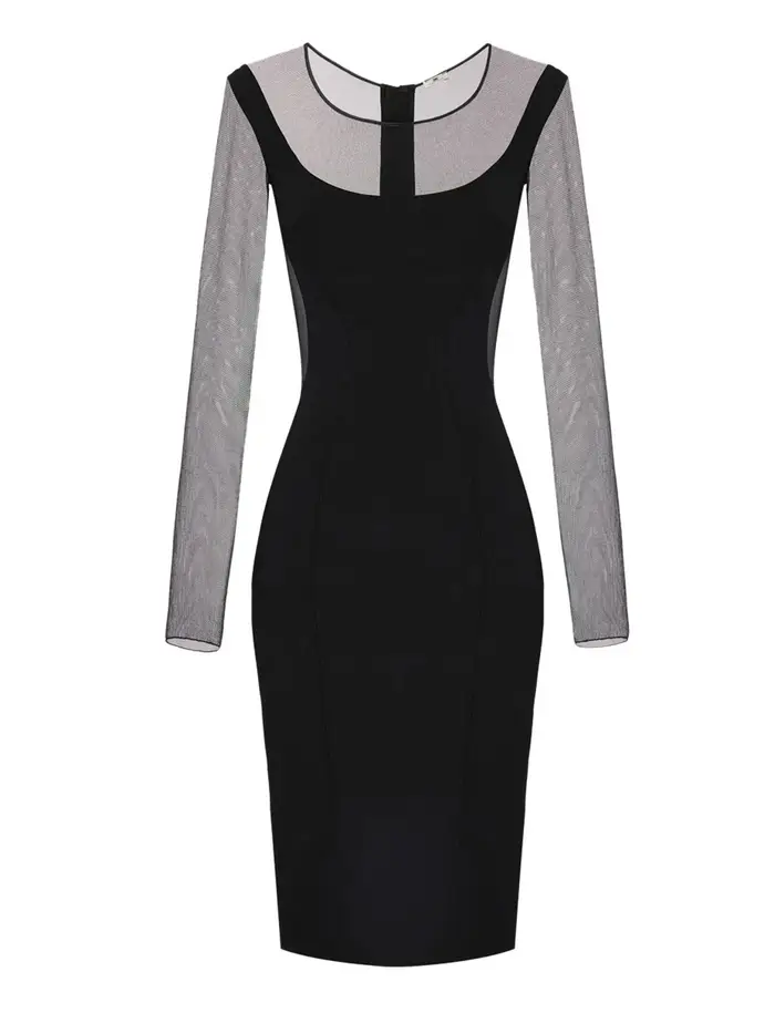 vestito midi elisabetta franchi da donna - nero