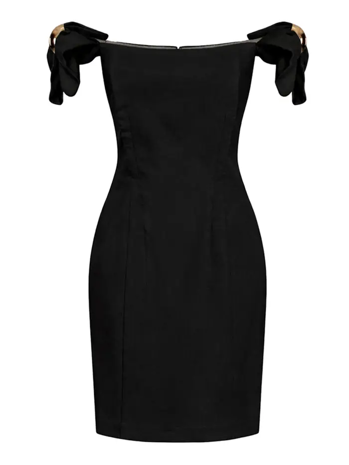 vestito mini elisabetta franchi da donna - nero