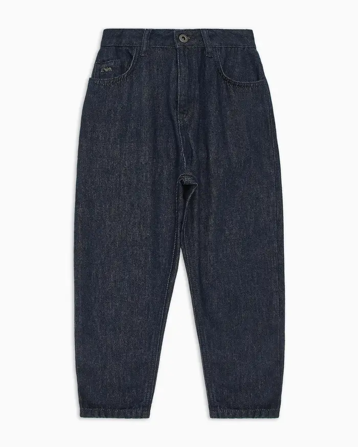 Jeans loose fit Emporio Armani Junior in cotone a lavaggio scuro
