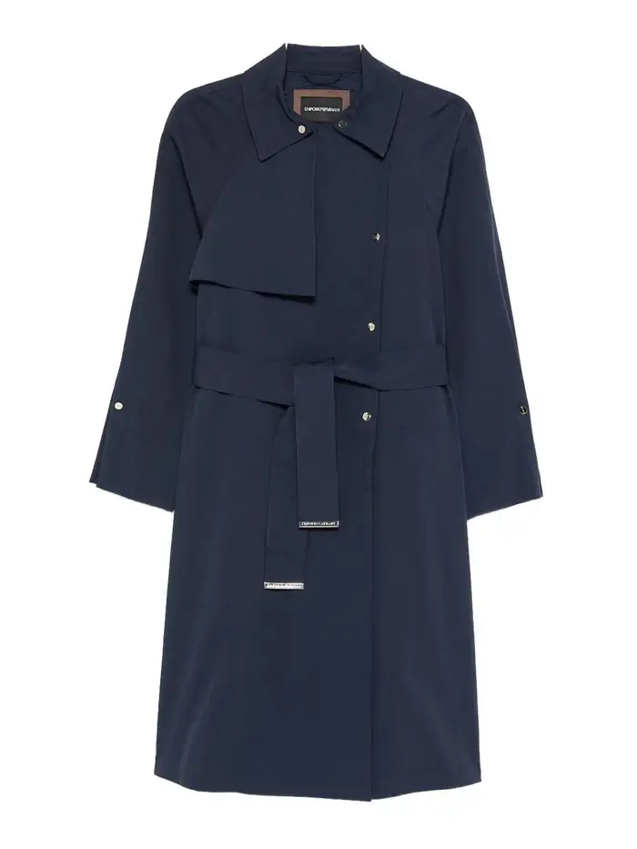 Emporio Armani Trench in misto cotone Blu